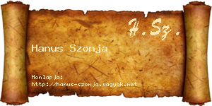Hanus Szonja névjegykártya